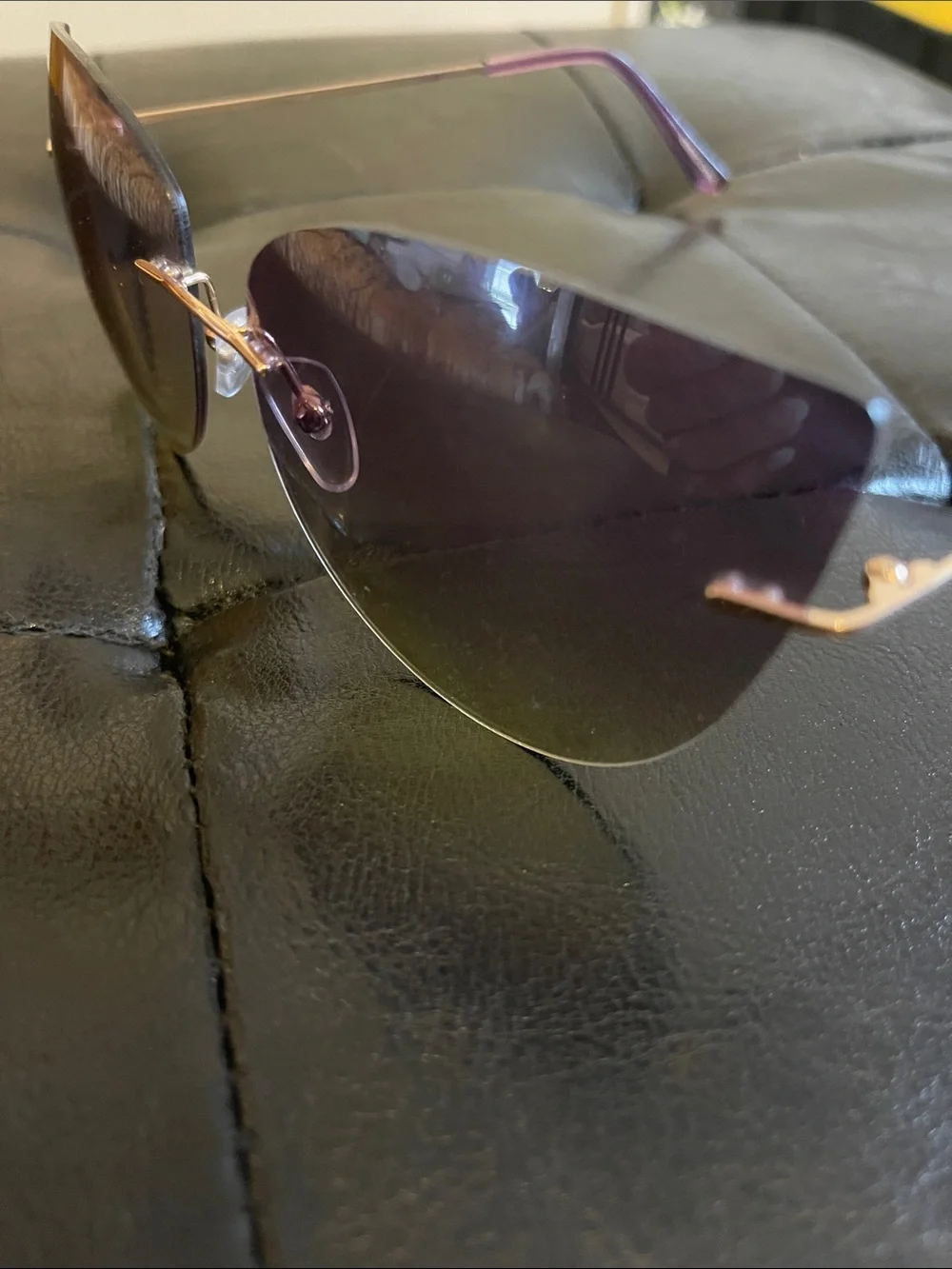 Rimless Gradient Purple Women's Sunglasses
